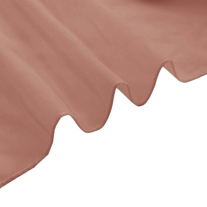 Terracotta chiffon curtain panel, durable and flame resistant.