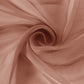 Terracotta chiffon curtain panel, durable and flame resistant backdrop drapery.