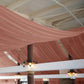 Terracotta chiffon curtain panel drapery for ceiling decor.