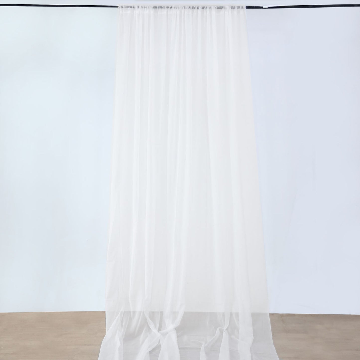 Durable Flame Resistant Sheer Ceiling Drapes Curtain Panels 10 Feet x 20 Feet in Ivory Color 