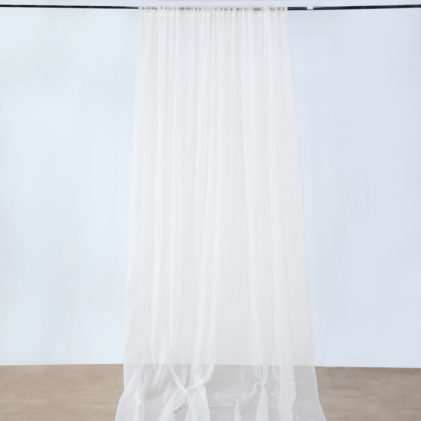 Durable Flame Resistant Sheer Ceiling Drapes Curtain Panels 10 Feet x 20 Feet in Ivory Color 