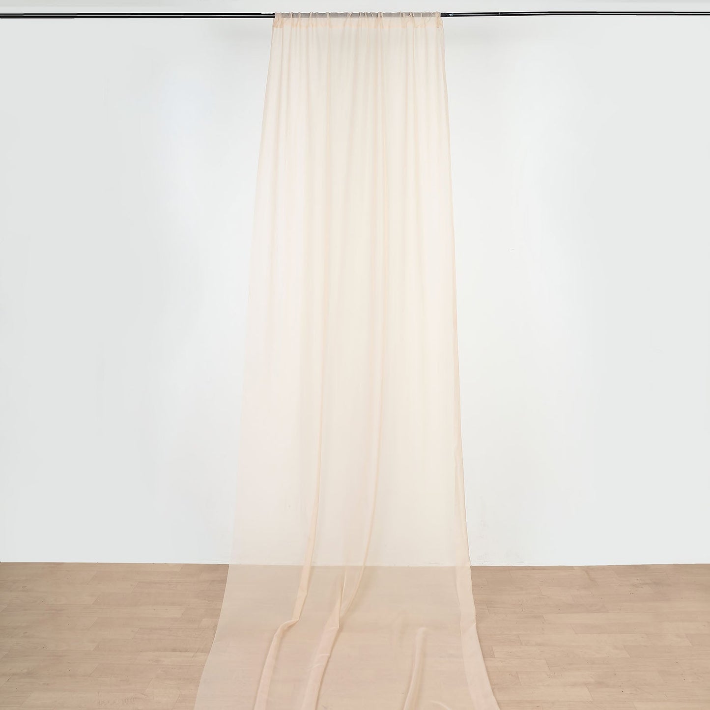 Nude Durable Flame Resistant Sheer Ceiling Drapes 10 Feet x 20 Feet