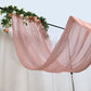 Dusty rose chiffon curtain panel with floral accents draping elegantly.