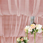 Dusty rose chiffon curtain panel backdrop drapery.
