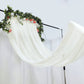 5 Feet x 32 Feet Premium Ivory Chiffon Durable Flame Resistant Backdrop Panel with Rod Pocket