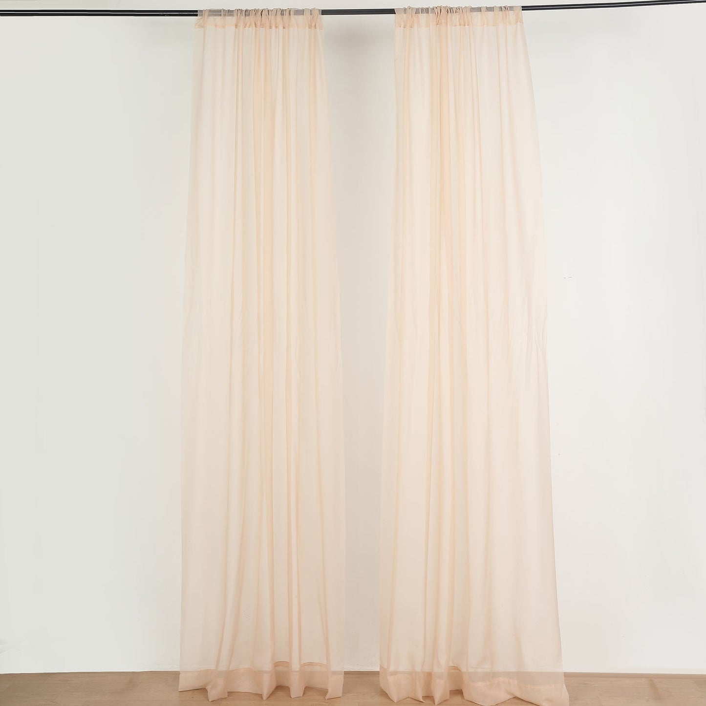 10 Feet x 10 Feet Fire Retardant Nude Sheer Organza Curtain Panels 2 Pack