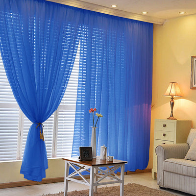 Elegant Royal Blue Sheer Chiffon Panels