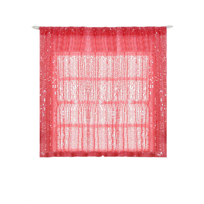 Coral big payette sequin curtains with rod pocket, 52"x64" panels.