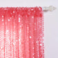 Coral big Payette sequin curtains with rod pocket, 52"x64" size.