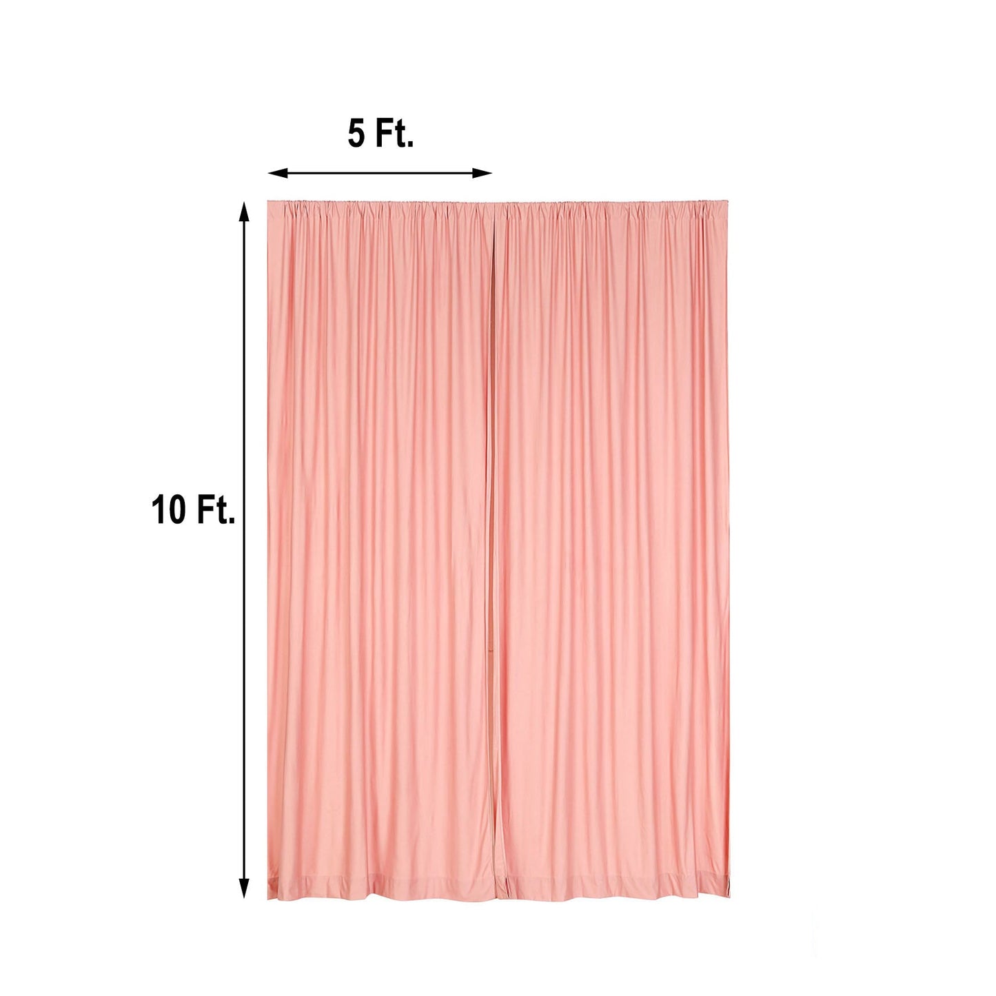 2 Pack Fire Retardant Curtain Panel Backdrop with Rod Pockets 10 Feet x 10 Feet in Polyester Dusty Rose Color