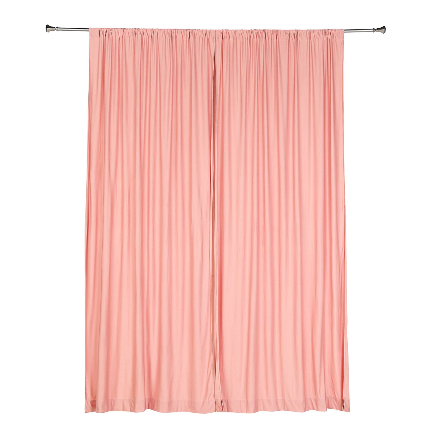 2 Pack Fire Retardant Dusty Rose 10 Feet x 10 Feet Polyester Curtain Panel Backdrop with Rod Pockets