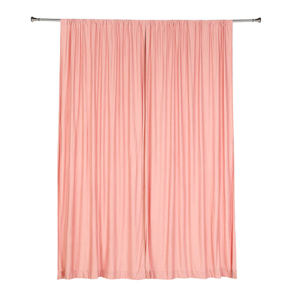 2 Pack Fire Retardant Dusty Rose 10 Feet x 10 Feet Polyester Curtain Panel Backdrop with Rod Pockets