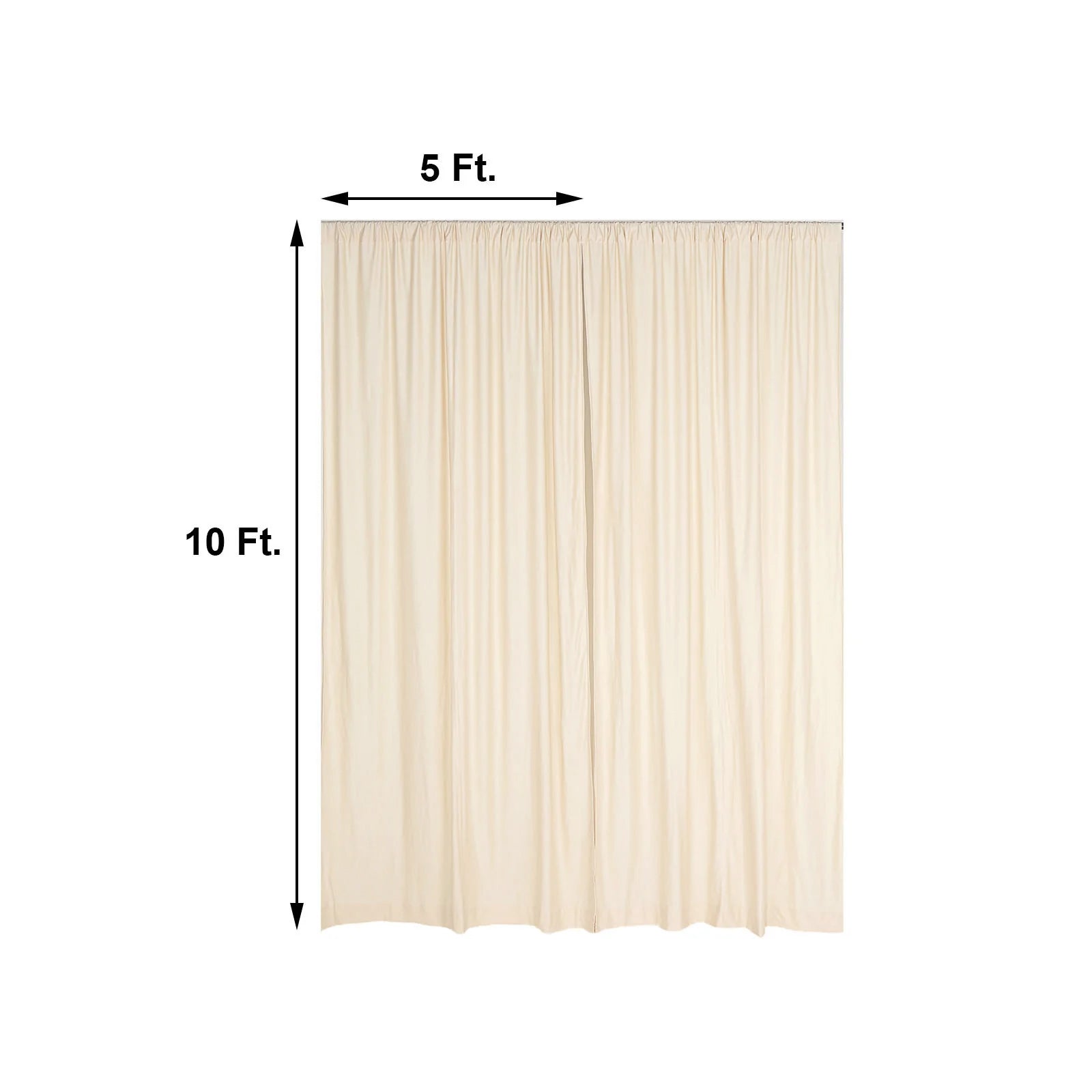 2 Pack Beige 10 Feet x 10 Feet Fire Retardant Polyester Curtain Panel Backdrops With Rod Pockets