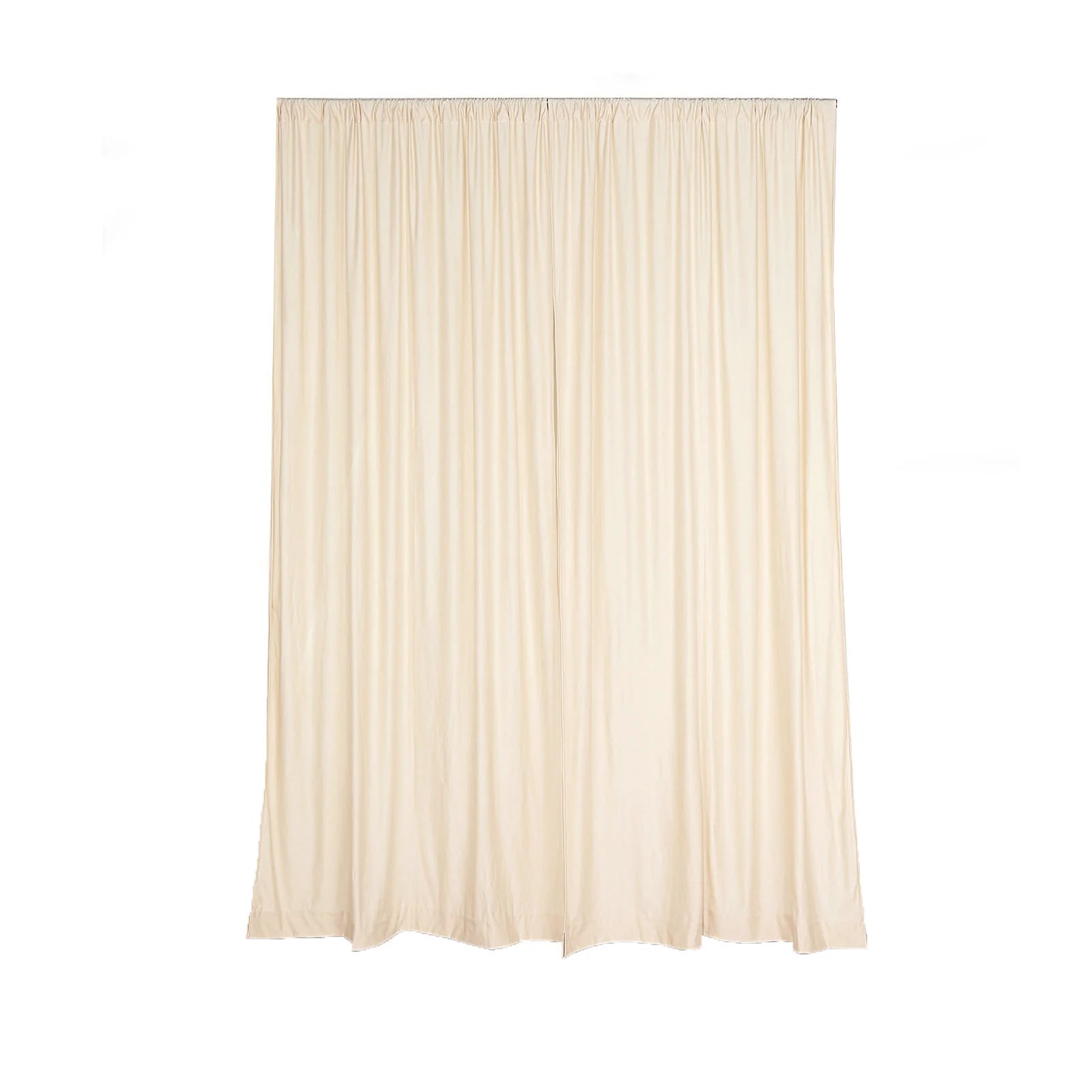 2 Pack Beige Fire Retardant Polyester Curtain Panel Backdrops With Rod Pockets 10 Feet x 10 Feet  
