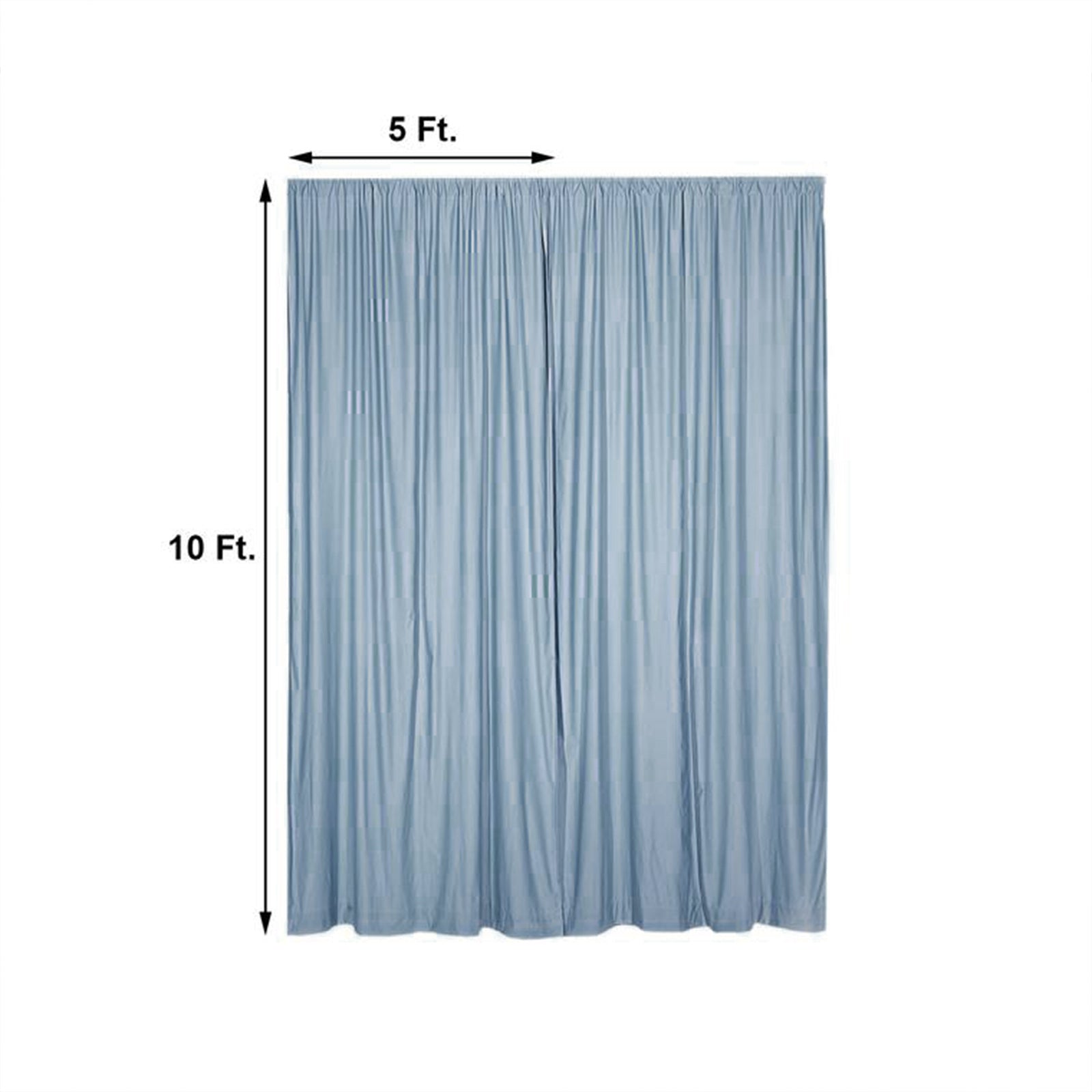 2 Pack Dusty Blue Fire Retardant Polyester Curtain 10 Feet x 10 Feet