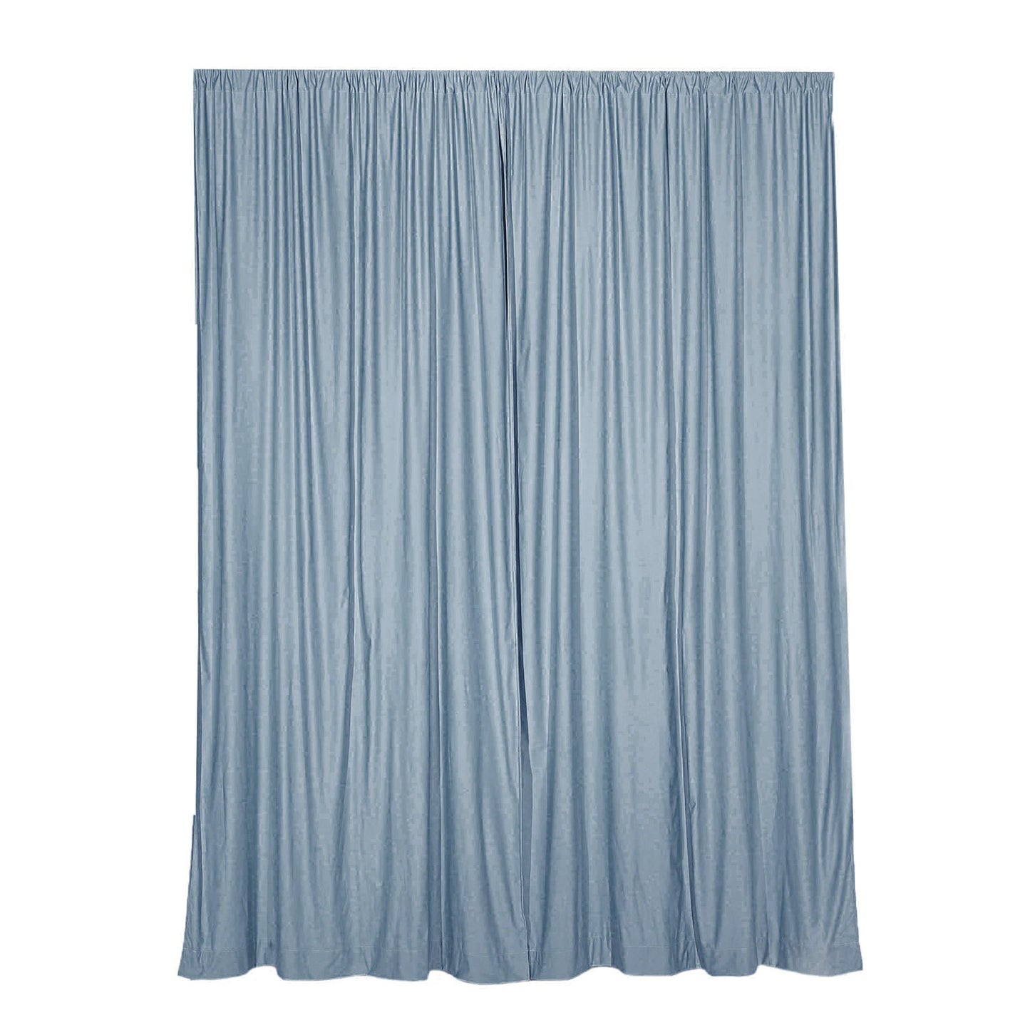 10 Feet x 10 Feet Dusty Blue Fire Retardant Polyester Curtain with Rod Pockets 2 Pack