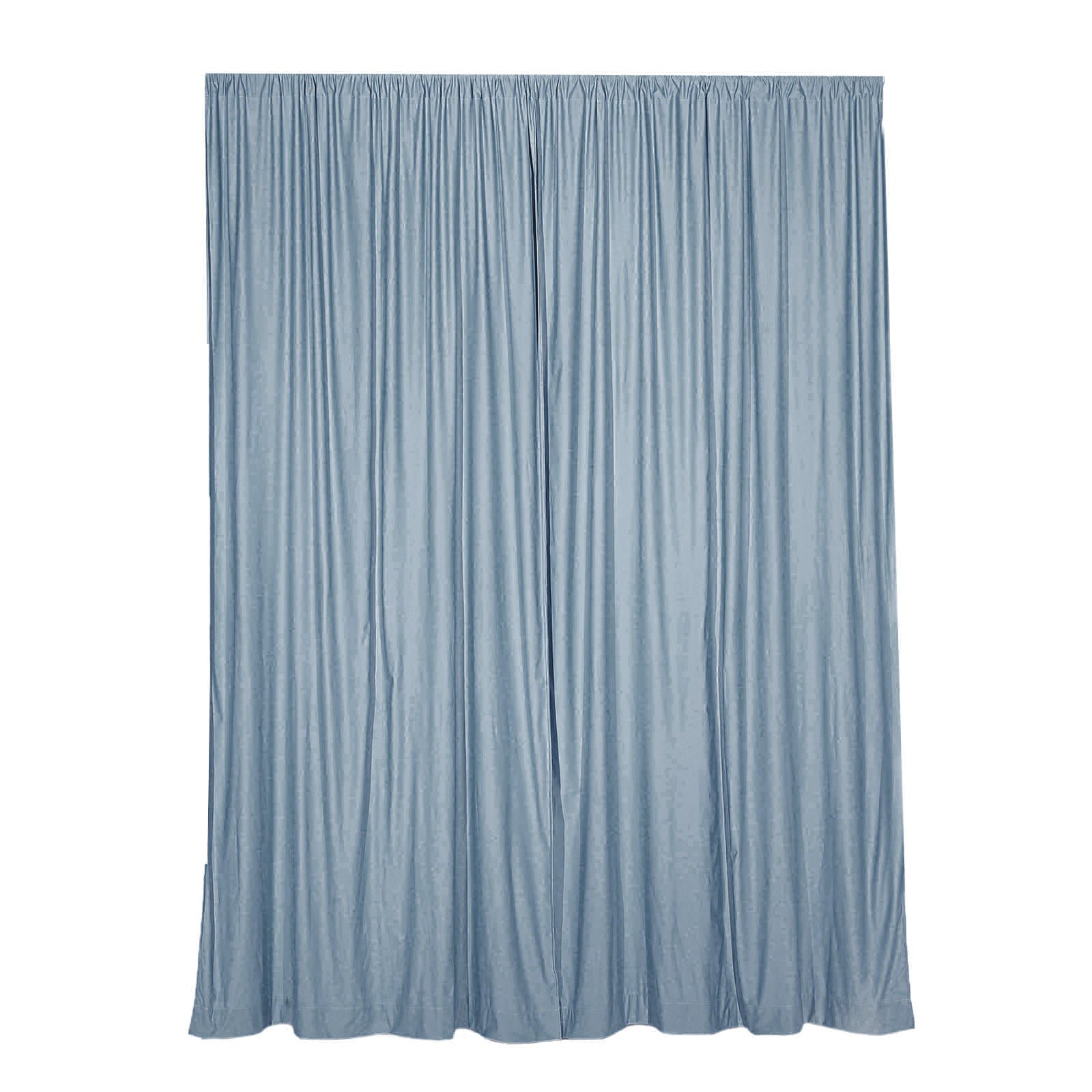10 Feet x 10 Feet Dusty Blue Fire Retardant Polyester Curtain with Rod Pockets 2 Pack