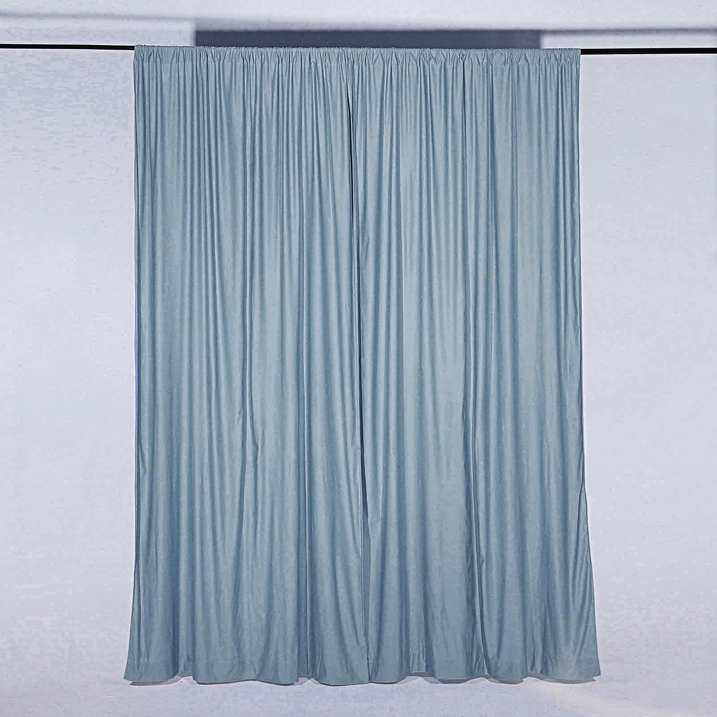 10 Feet x 10 Feet Dusty Blue Fire Retardant Curtain with Rod Pockets 2 Pack