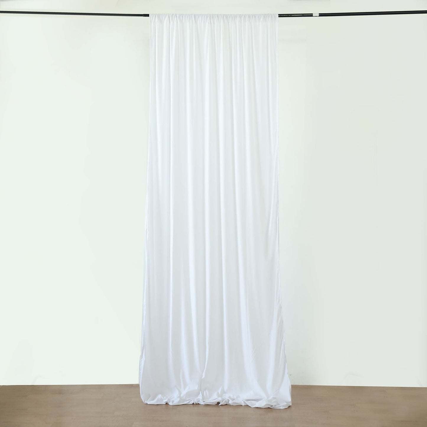 Fire Retardant White Draping Fabric Backdrop Curtains with Rod Pockets 5 Feet x 40 Feet