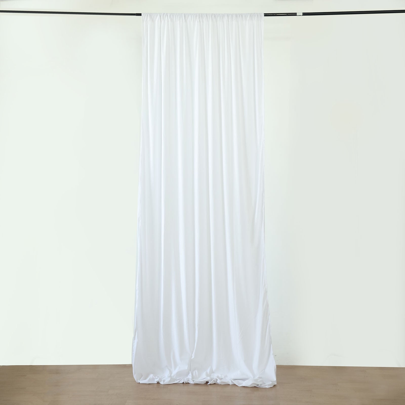 Fire Retardant White Draping Fabric Backdrop Curtains with Rod Pockets 5 Feet x 40 Feet