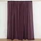Eggplant polyester backdrop drape curtains with rod pockets.