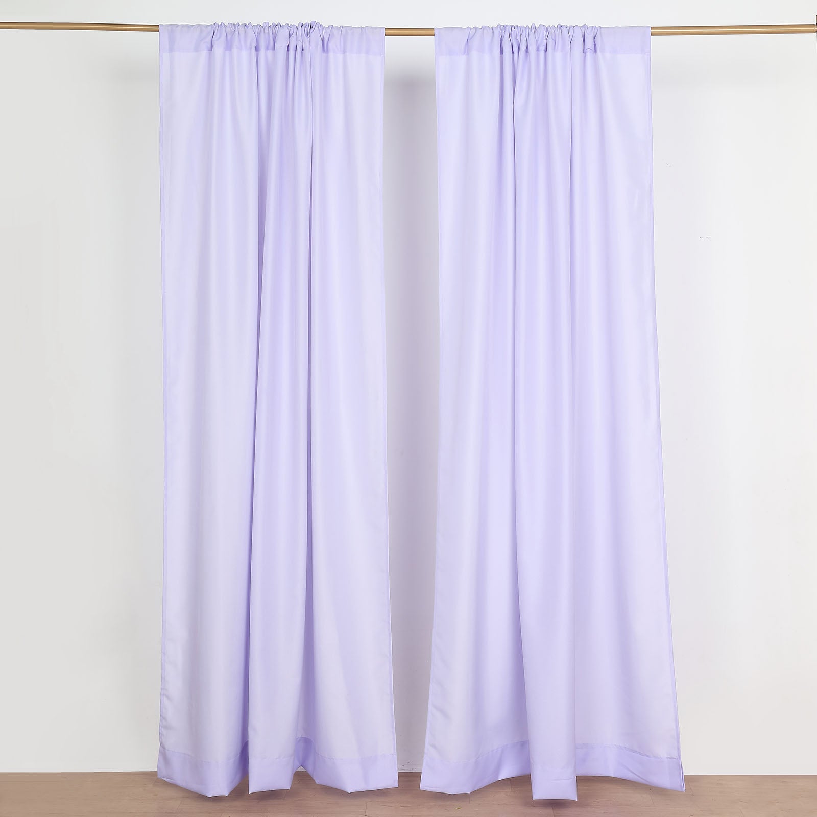 2 Pack | 10ftx8ft Lavender Lilac Polyester Drapery Panels With Rod Pockets