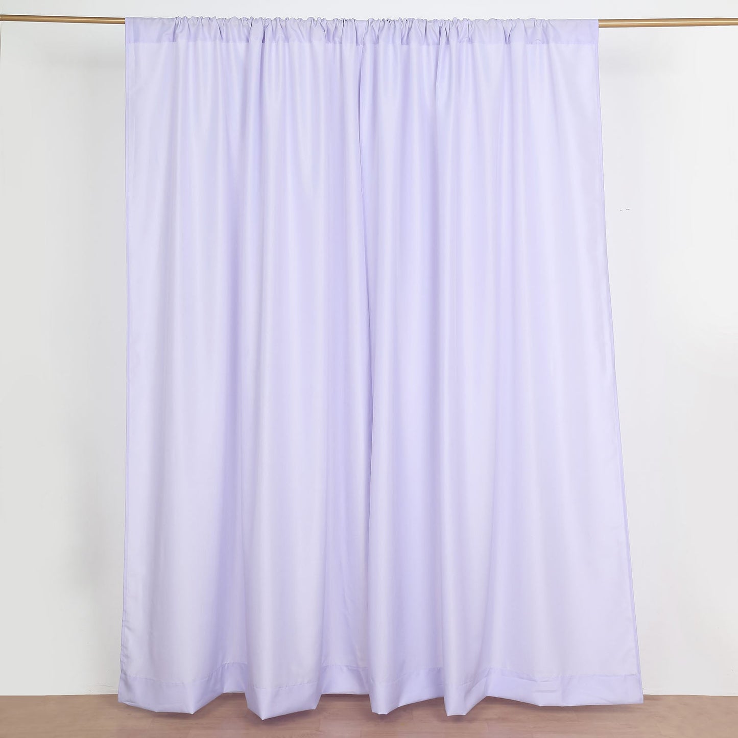 2 Pack Lavender Lilac Polyester Event Curtain Drapes, 10ftx8ft Backdrop Event Panels With Rod Pockets 130 GSM
