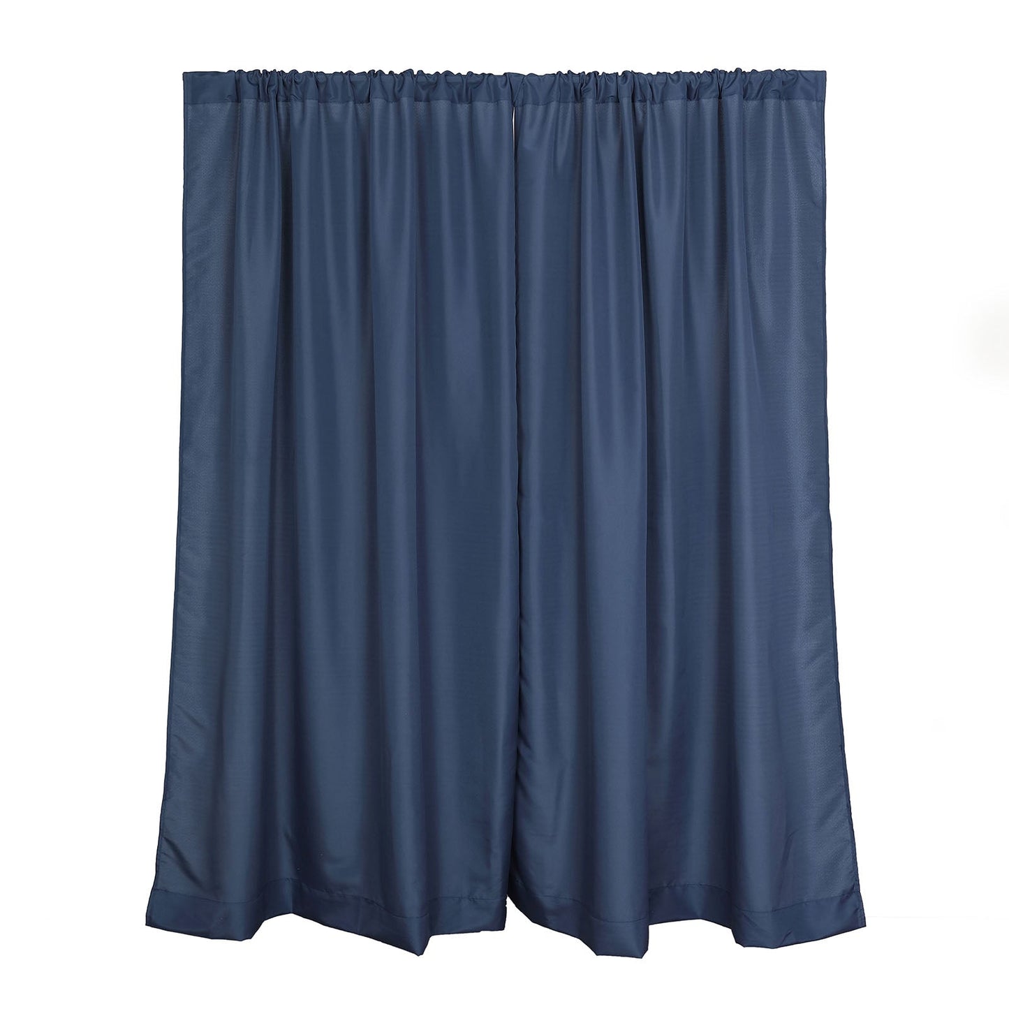 2 Pack 130GSM Navy Blue Polyester Backdrop Curtains with Rod Pockets 10 Feet x 8 Feet