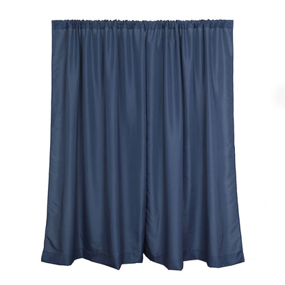 2 Pack 130GSM Navy Blue Polyester Backdrop Curtains with Rod Pockets 10 Feet x 8 Feet