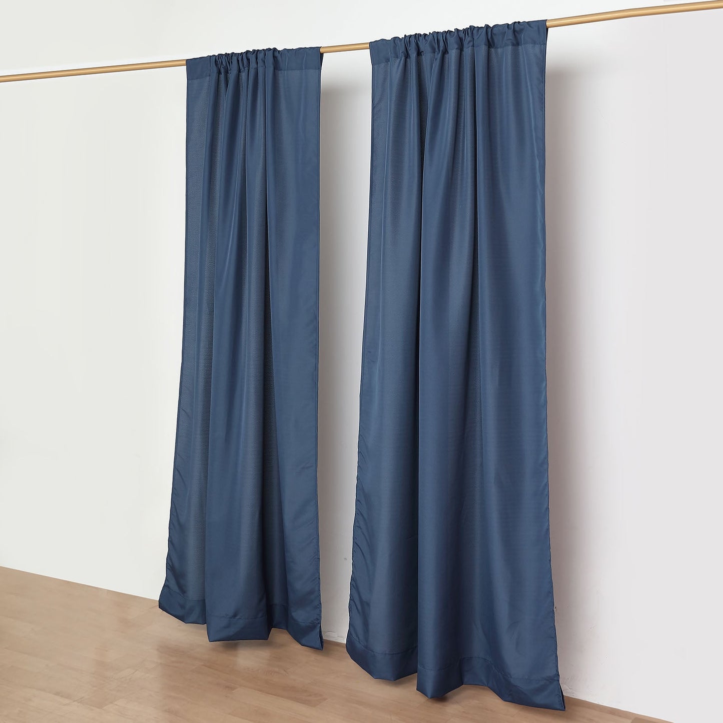 Navy Blue 130GSM 10 Feet x 8 Feet Backdrop Curtain Panels with Rod Pockets 2 Pack