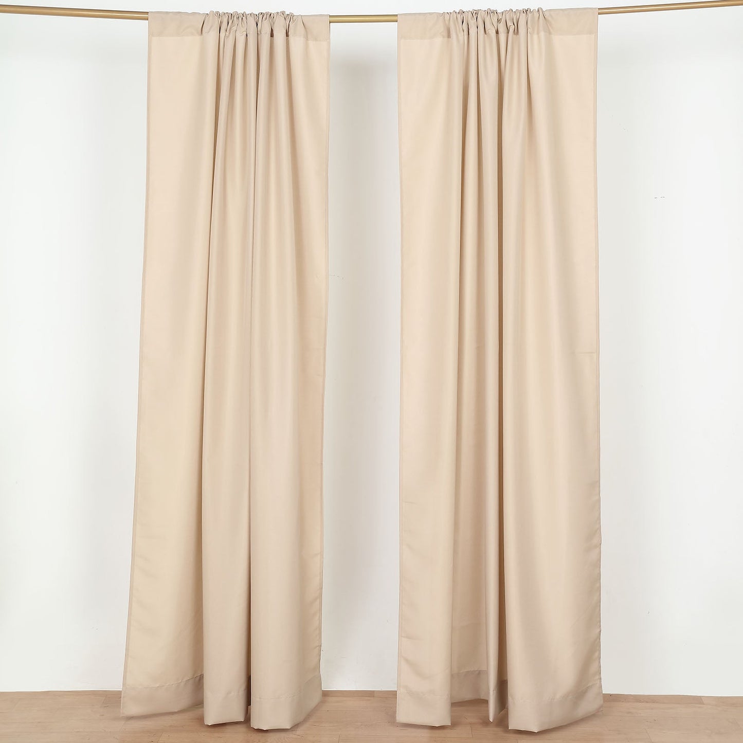 10 Feet X 8 Feet Polyester 130 GSM Nude Backdrop Curtain Panels With Rod Pockets