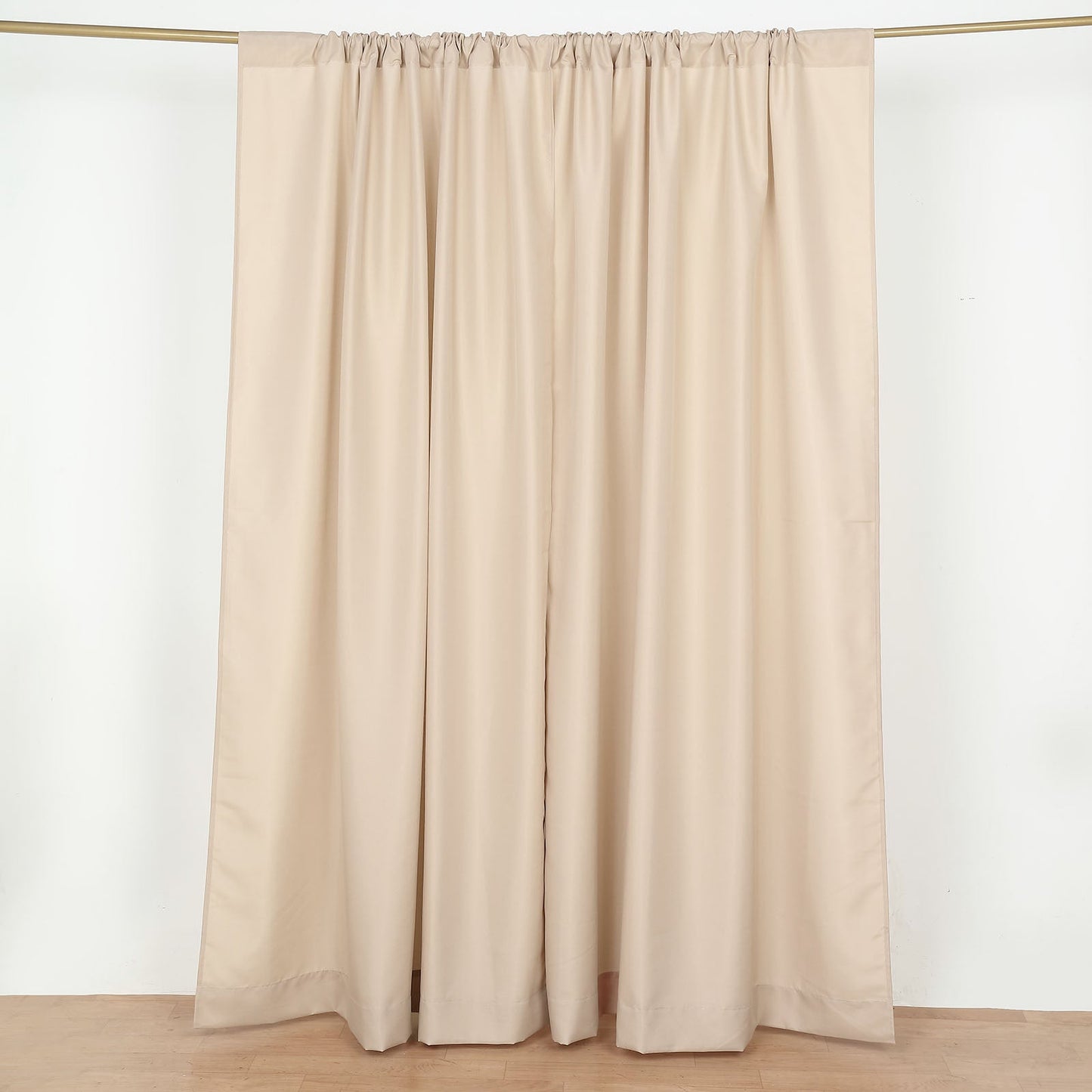 2 Pack Nude Polyester Event Curtain Drapes, 10ftx8ft Backdrop Event Panels With Rod Pockets 130 GSM