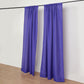 Purple polyester backdrop drape curtains with rod pockets.