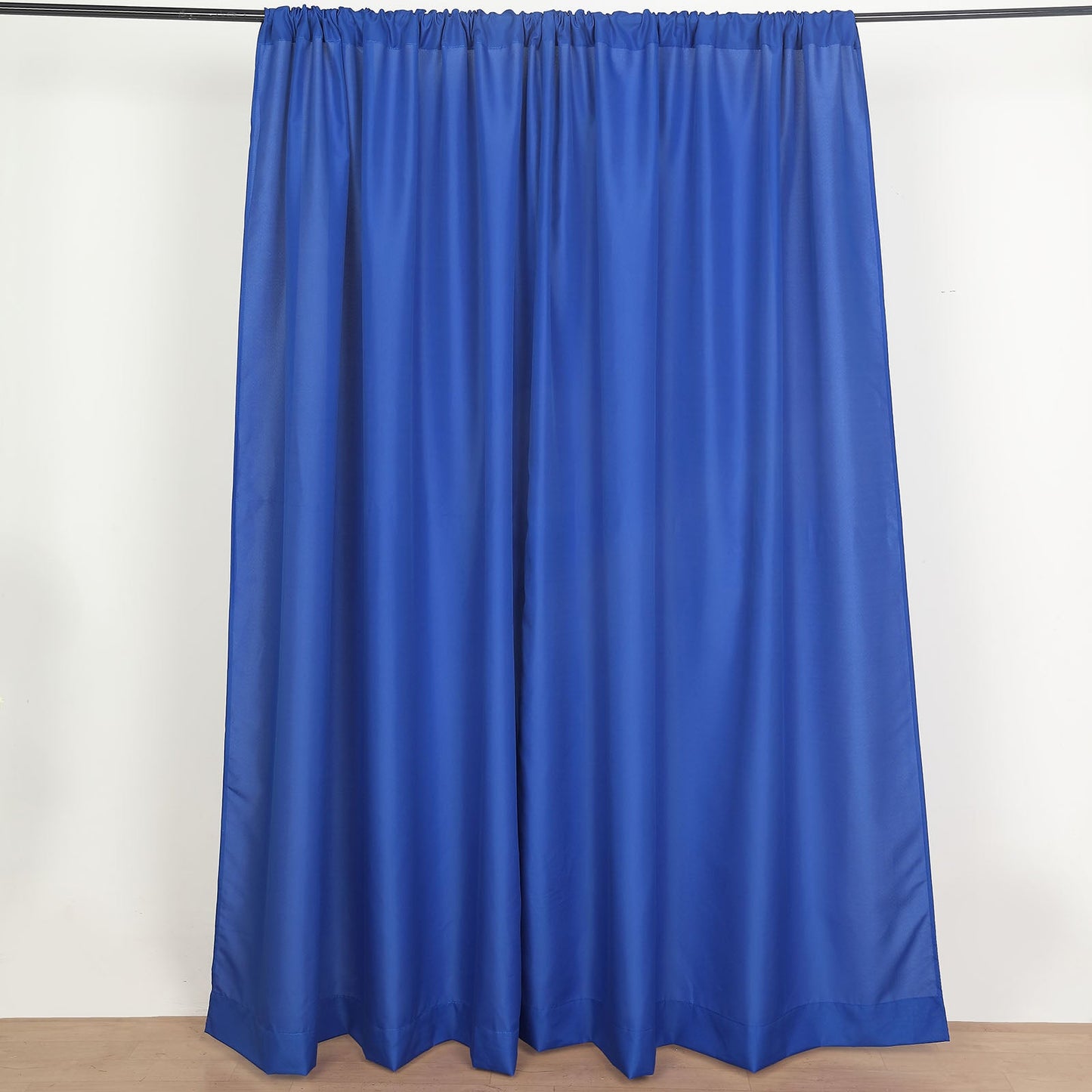 2 Pack Royal Blue Polyester Event Curtain Drapes, 10ftx8ft Backdrop Event Panels With Rod Pockets 130 GSM