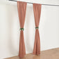 Terracotta polyester backdrop drape curtains with rod pockets.