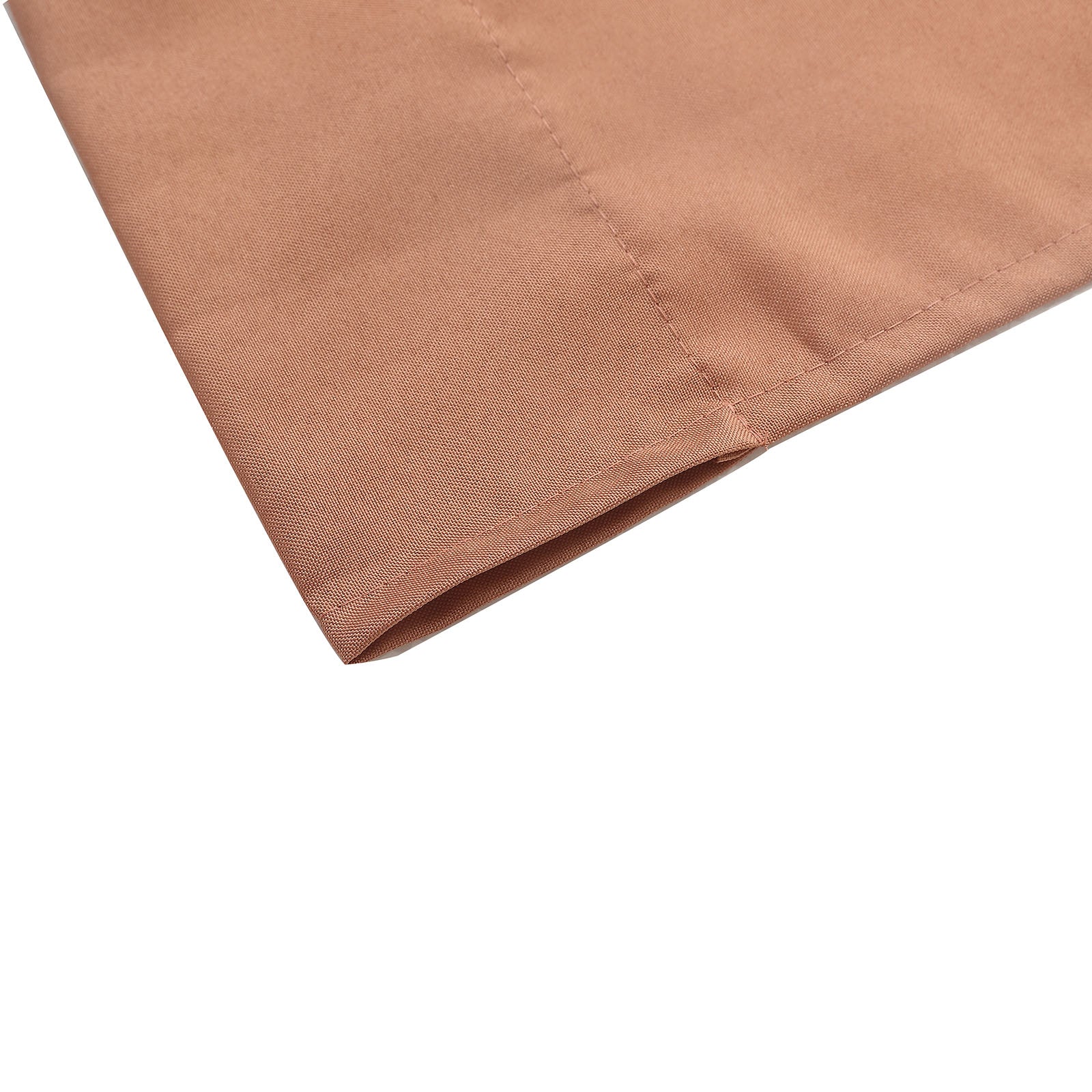Terracotta polyester backdrop drape curtain, 5ft x 8ft, with rod pockets.