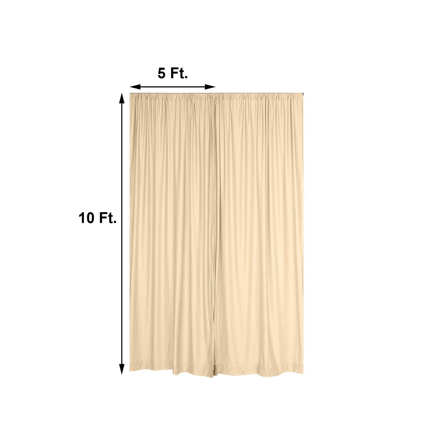 2 Pack Champagne 10 Feet x 10 Feet Fire Retardant Polyester Curtain Panel Backdrops With Rod Pockets