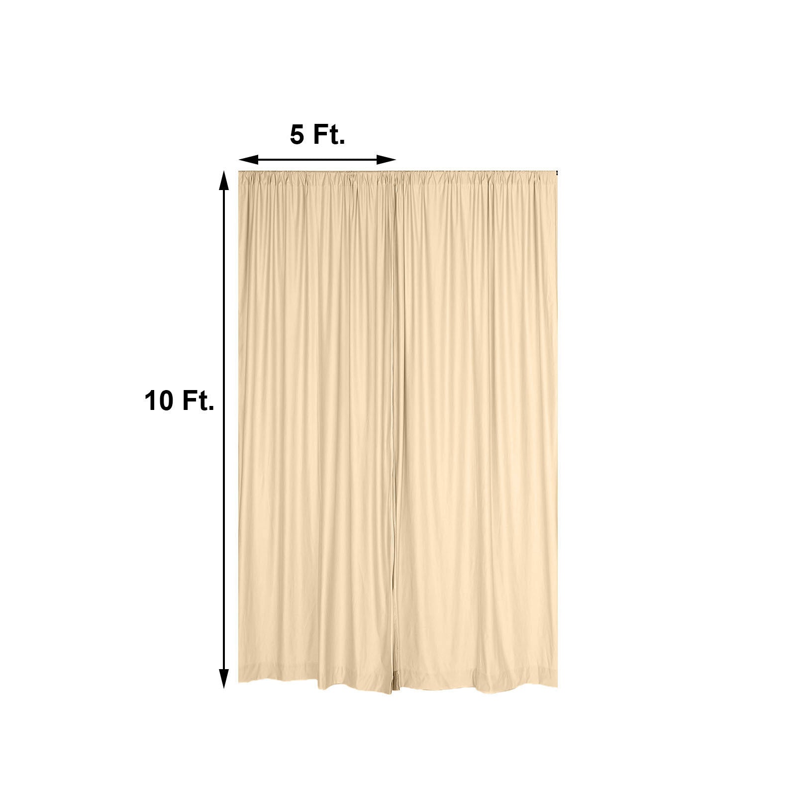 2 Pack Champagne 10 Feet x 10 Feet Fire Retardant Polyester Curtain Panel Backdrops With Rod Pockets