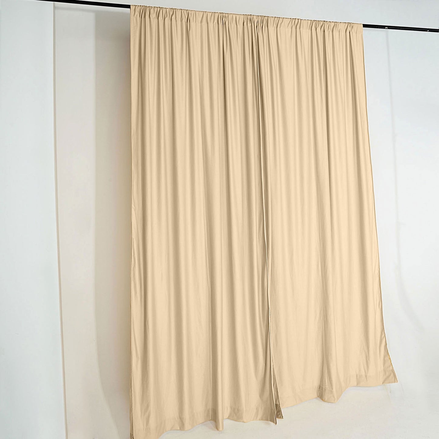 Champagne 10 Feet x 10 Feet Polyester Fire Retardant Curtain Panel Backdrops With Rod Pockets 2 Pack