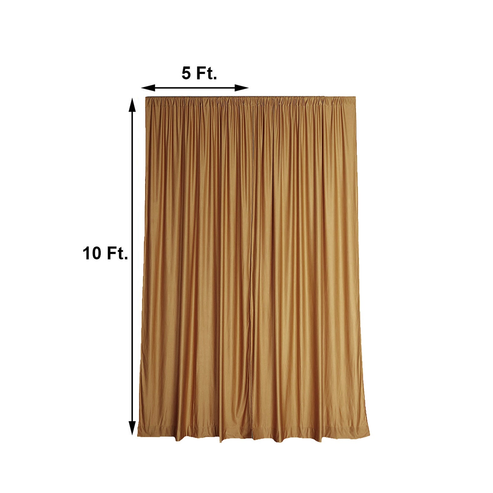 2 Pack Gold 10 Feet x 10 Feet Fire Retardant Polyester Curtain Panel Backdrops With Rod Pockets