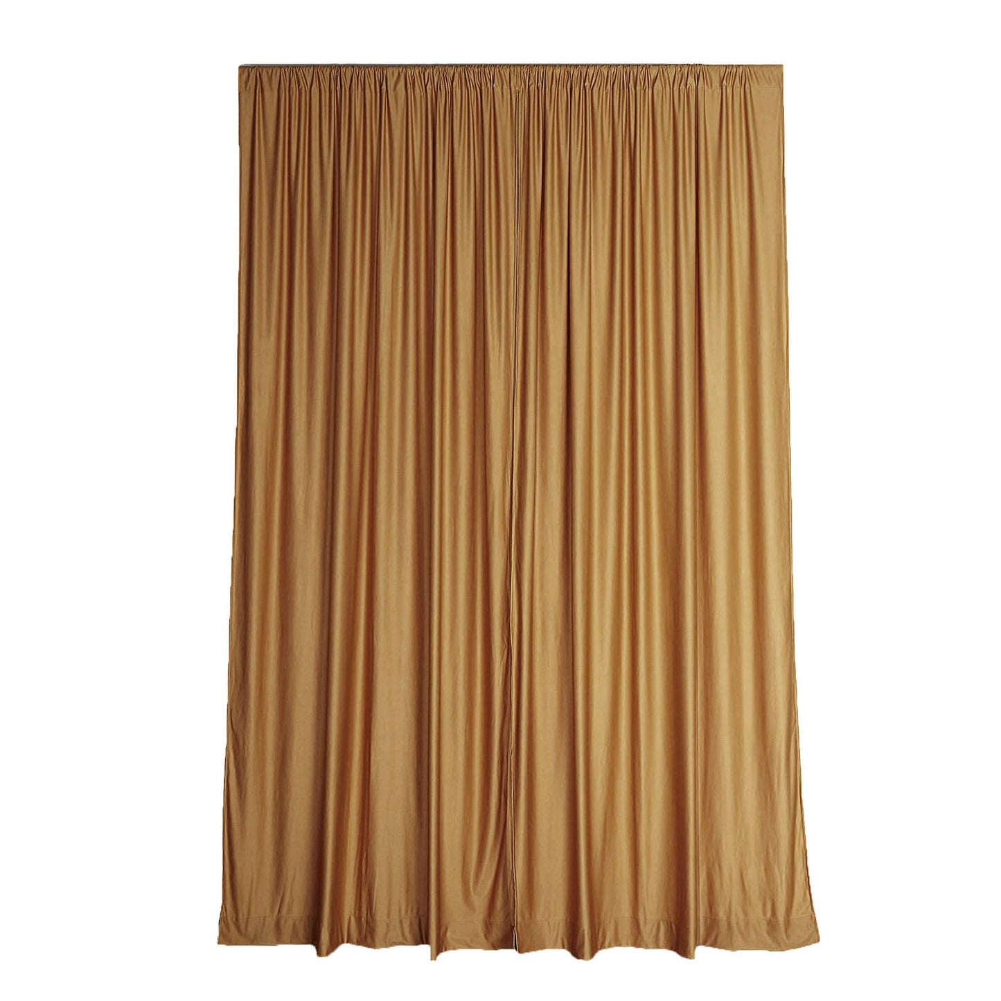 2 Pack Gold Fire Retardant Polyester Curtain Panel Backdrops With Rod Pockets 10 Feet x 10 Feet  