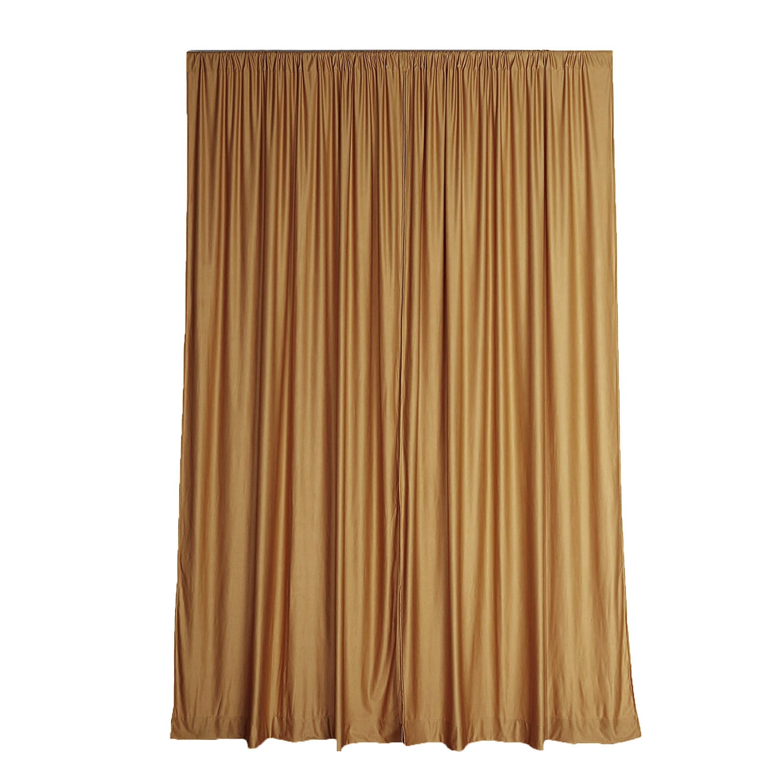 2 Pack Gold Fire Retardant Polyester Curtain Panel Backdrops With Rod Pockets 10 Feet x 10 Feet  