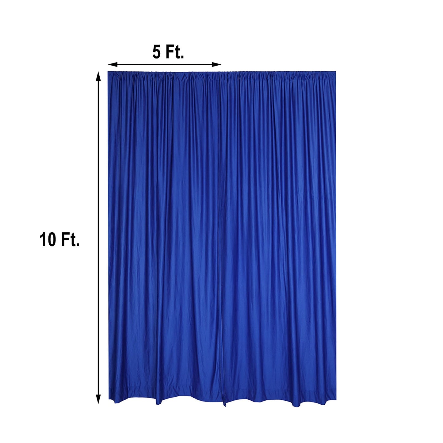 Royal Blue Polyester Curtain Panel Backdrops With Rod Pockets 10 Feet x 10 Feet Fire Retardant 2 Pack