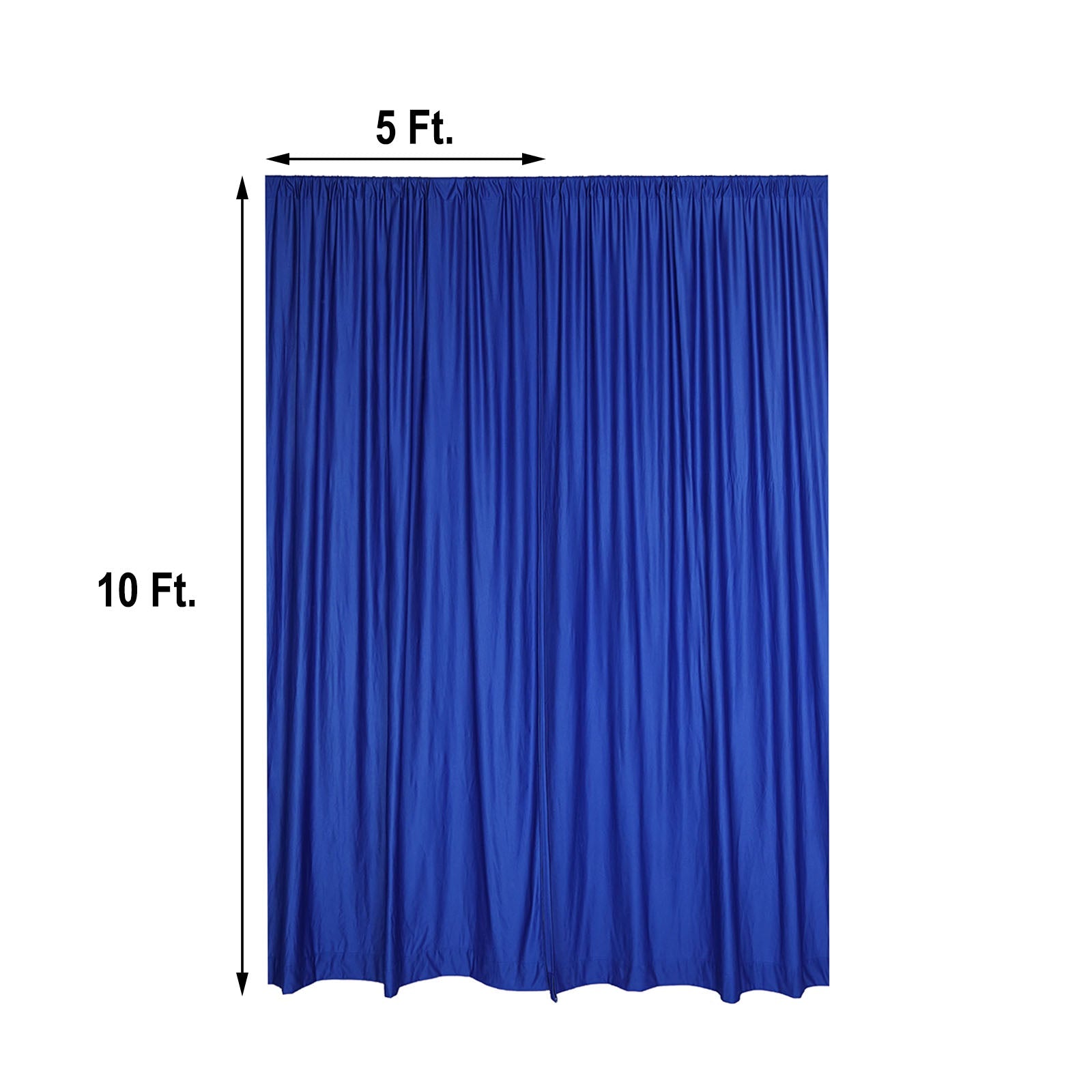 Royal Blue Polyester Curtain Panel Backdrops With Rod Pockets 10 Feet x 10 Feet Fire Retardant 2 Pack