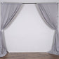 2 Pack | Silver Fire Retardant Polyester Curtain Panel Backdrops With Rod Pockets - 10ftx10ft