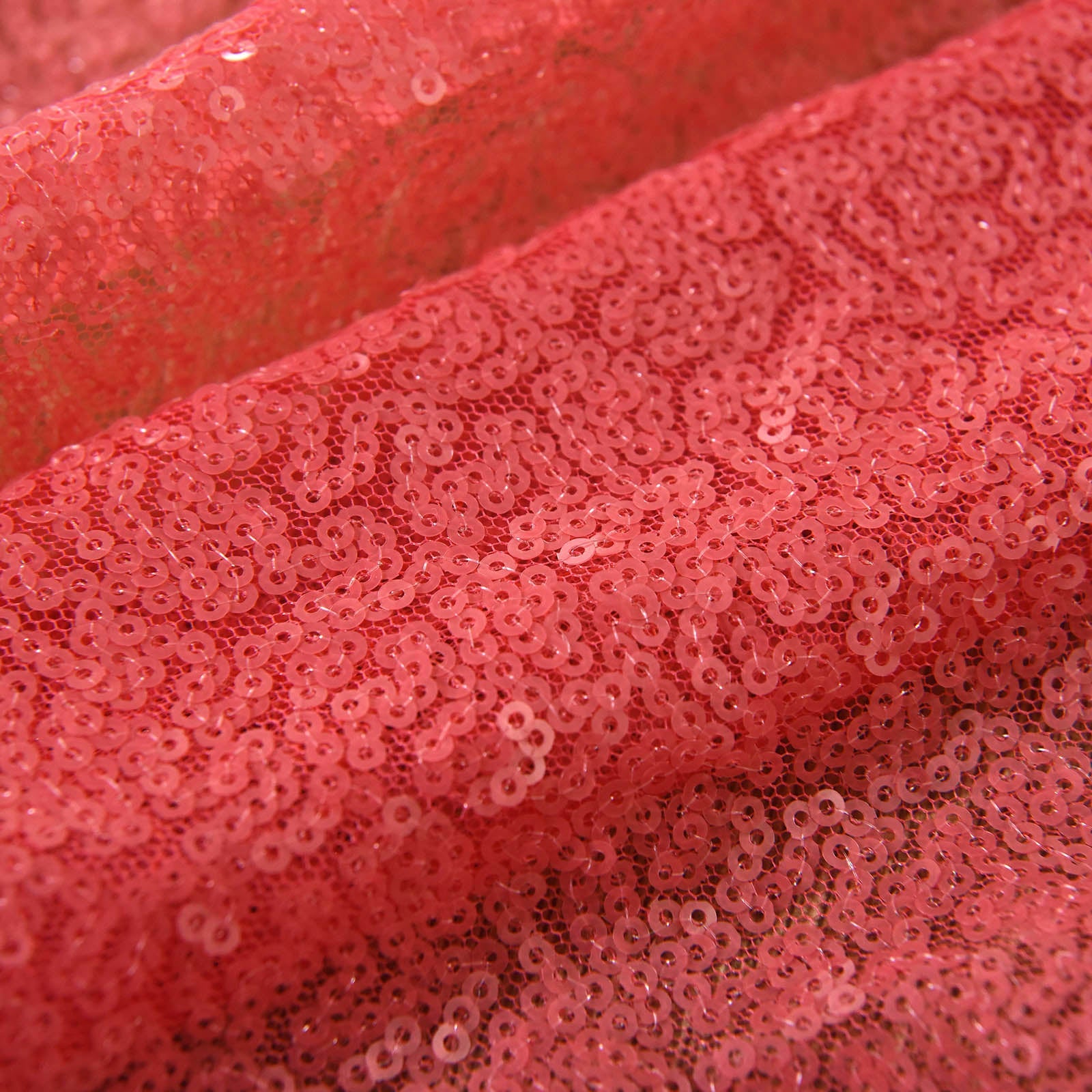 Coral sequin curtains with rod pocket, 52"x84” window treatment panels.