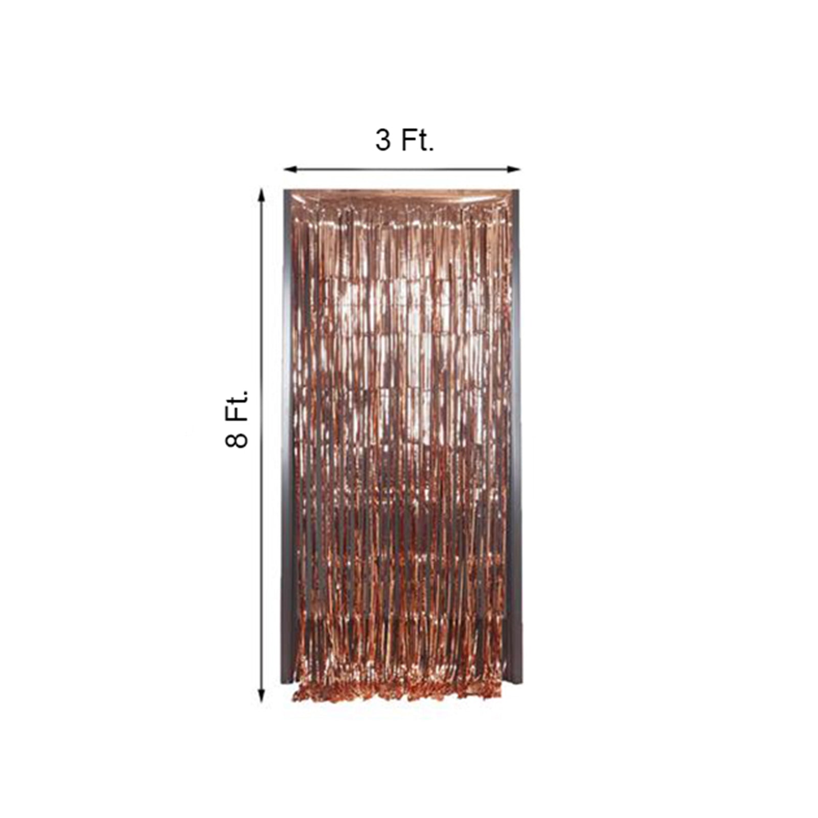8ft Rose Gold Metallic Tinsel Foil Fringe Doorway Curtain Party Backdrop