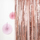8ft Rose Gold Metallic Tinsel Foil Fringe Doorway Curtain Party Backdrop