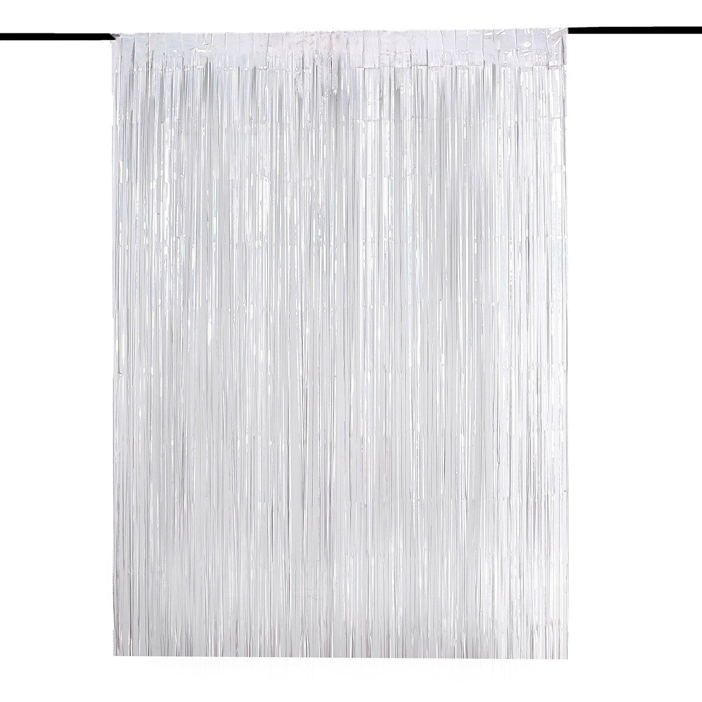 Iridescent 8 Feet Tinsel Fringe Metallic Foil Party Backdrop Doorway Curtain