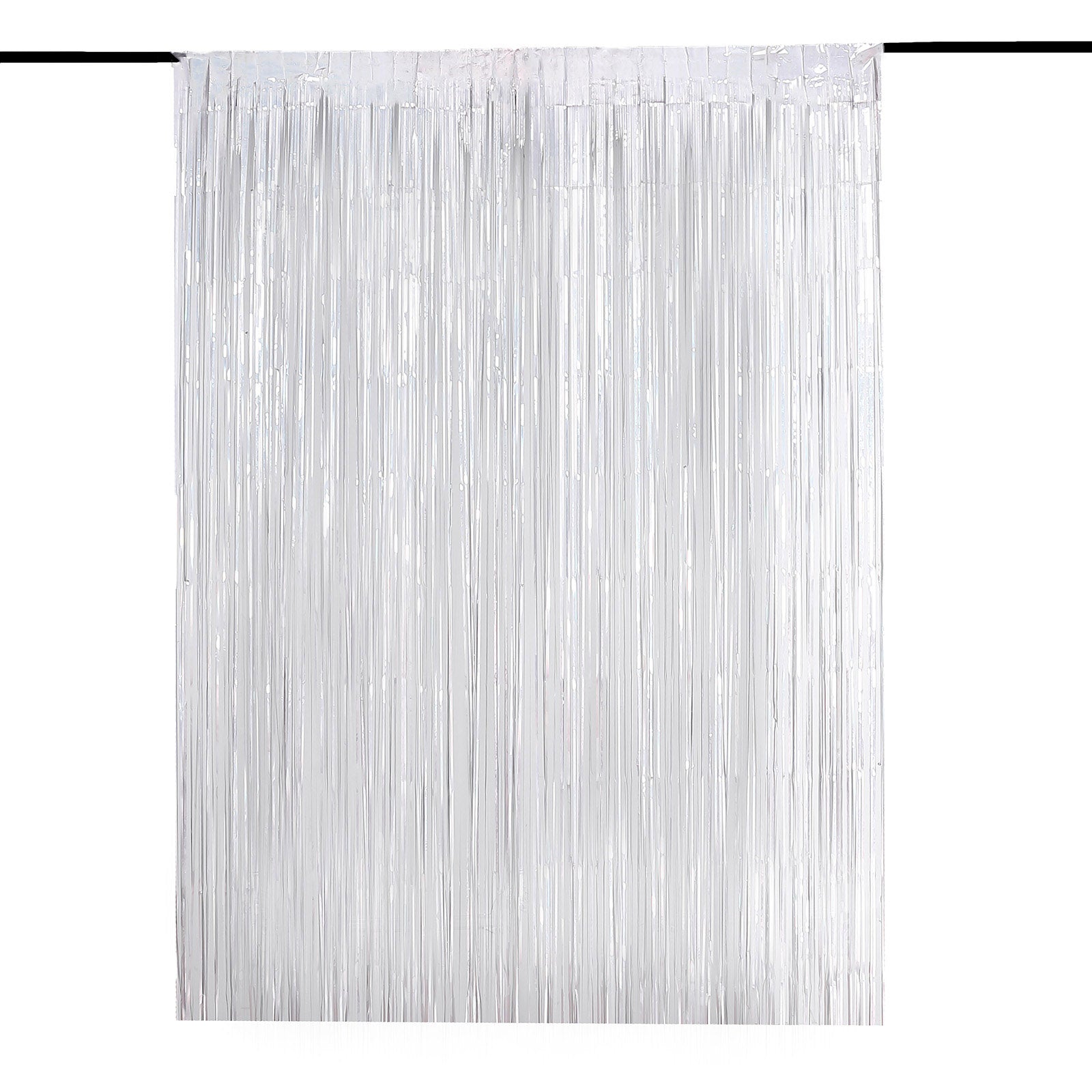 Iridescent 8 Feet Tinsel Fringe Metallic Foil Party Backdrop Doorway Curtain